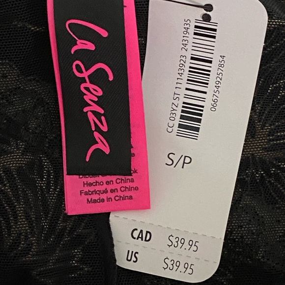 NEW Victoria’s Secret La SENZA 2-pc Lingerie Top and Panty Black and Gold M / S - Picture 11 of 11